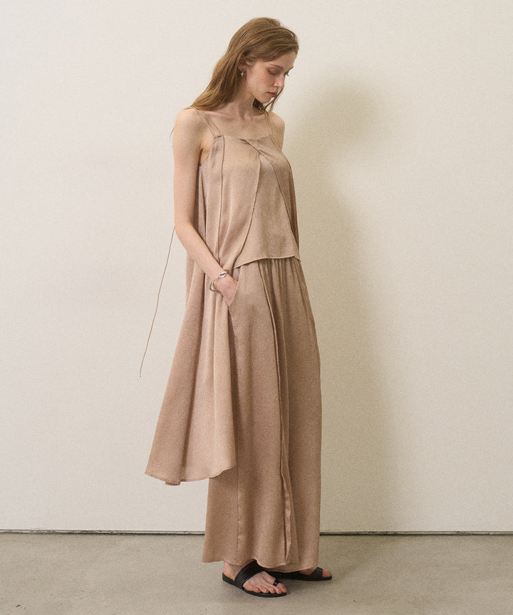 Crinkle Satin Layered C/A