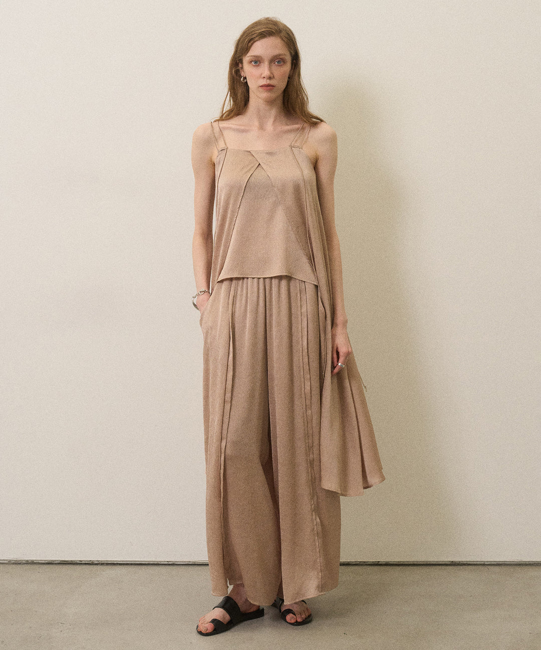 Crinkle Satin Layered C/A