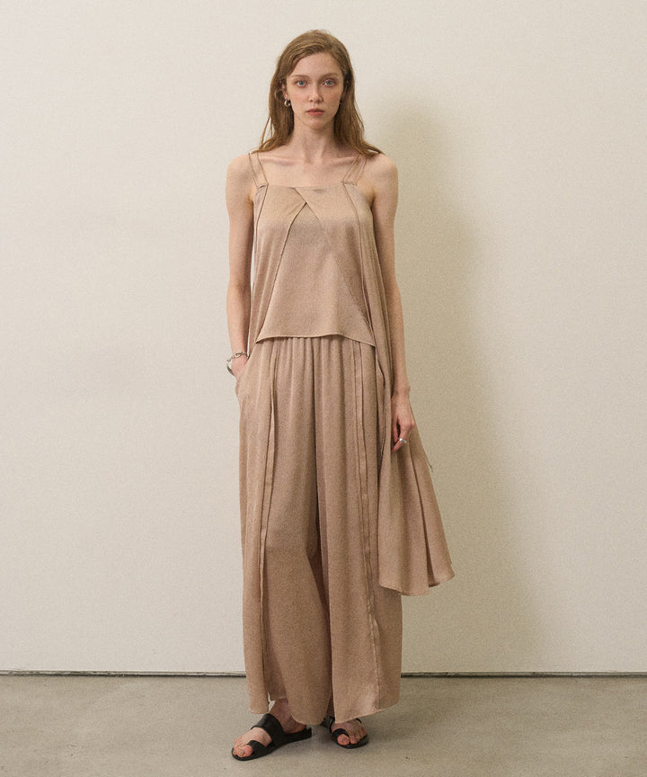 Crinkle Satin Wide Pants