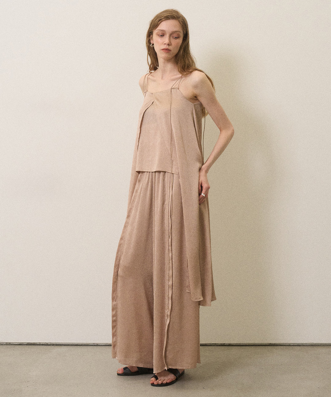 Crinkle Satin Wide Pants