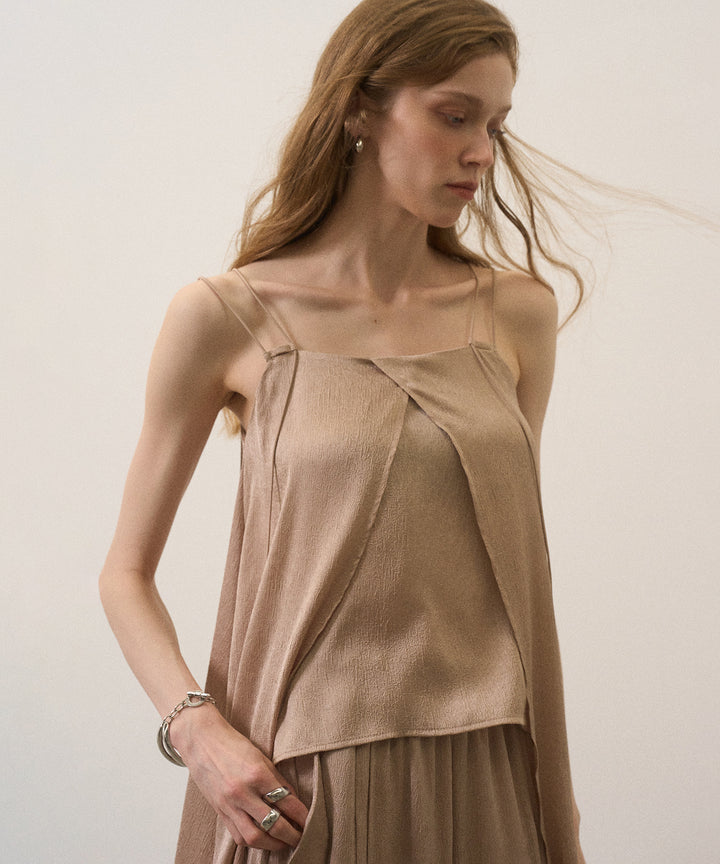 Crinkle Satin Layered C/A