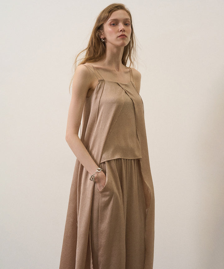 Crinkle Satin Layered C/A