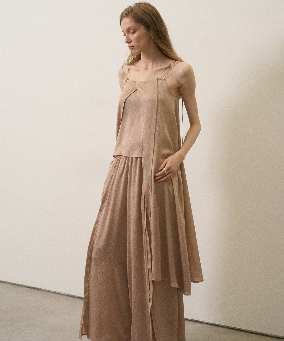 Crinkle Satin Layered C/A