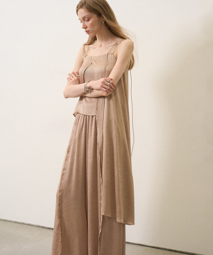 Crinkle Satin Wide Pants