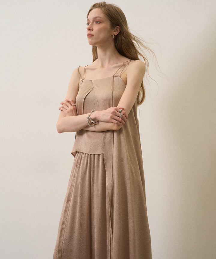 Crinkle Satin Layered C/A