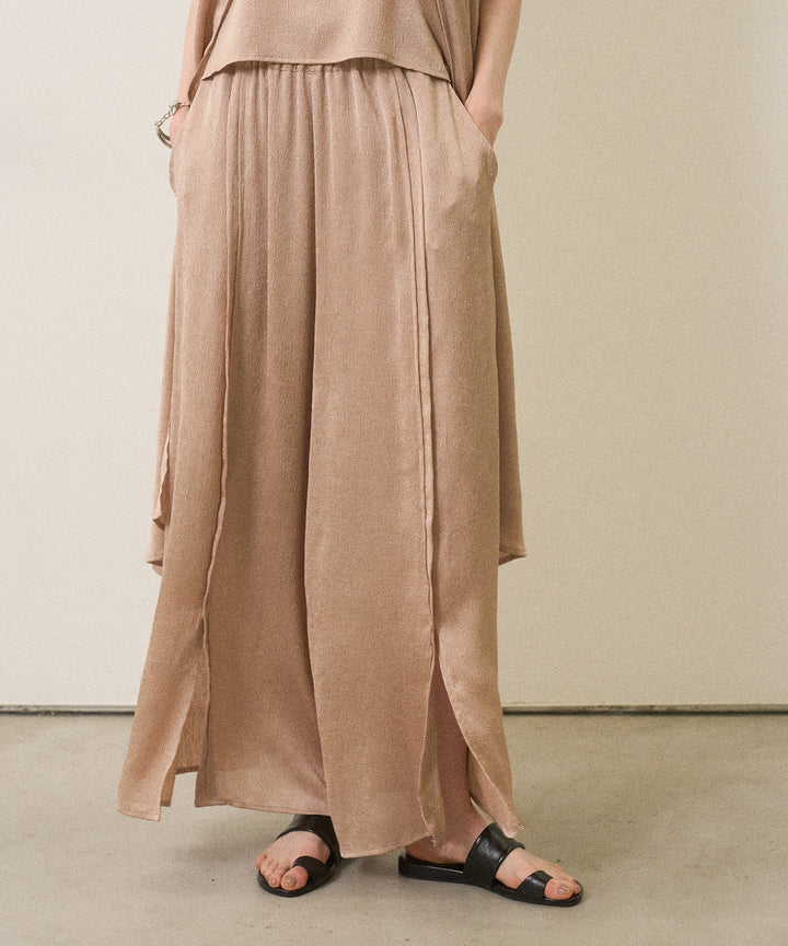 Crinkle Satin Wide Pants
