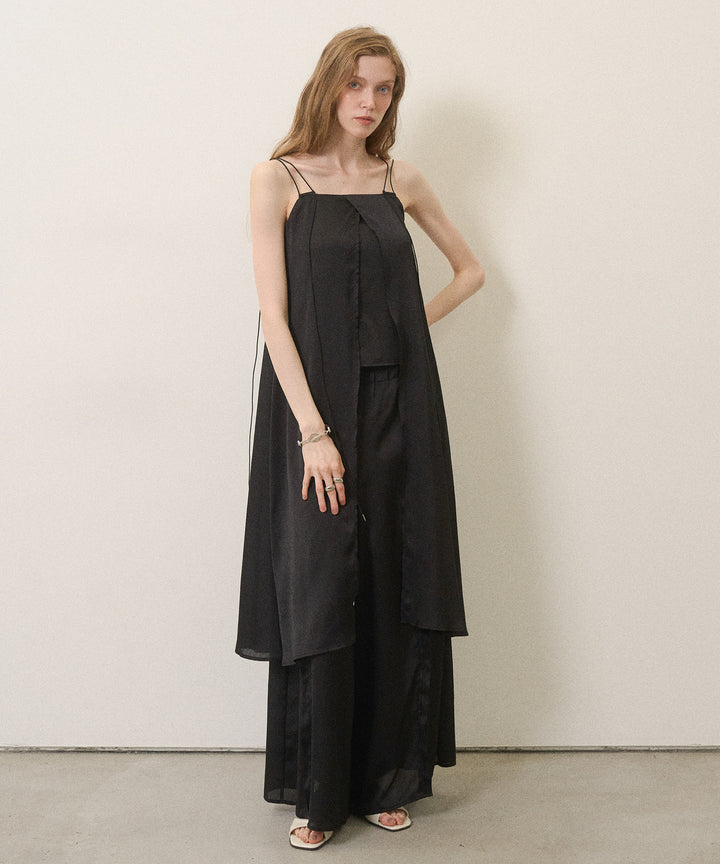 Crinkle Satin Layered C/A