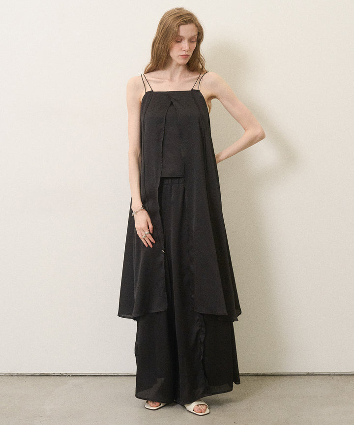 Crinkle Satin Wide Pants