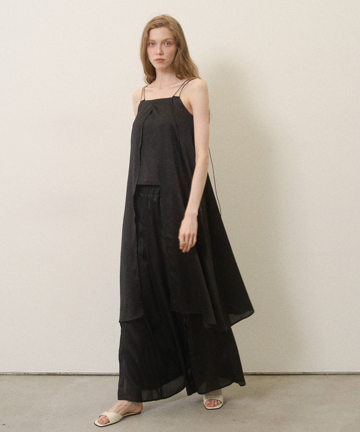 Crinkle Satin Layered C/A
