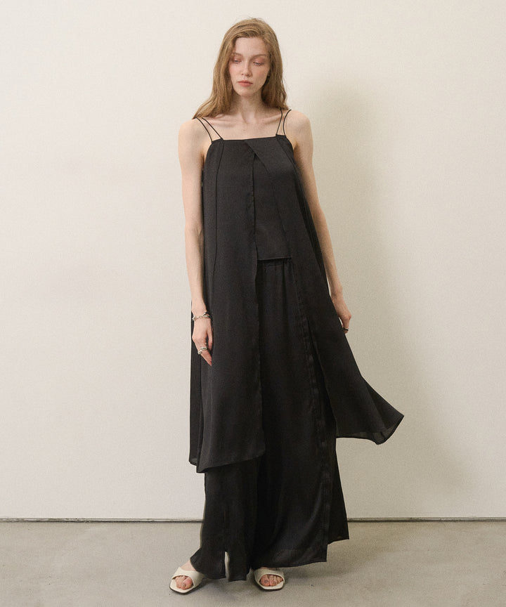 Crinkle Satin Layered C/A