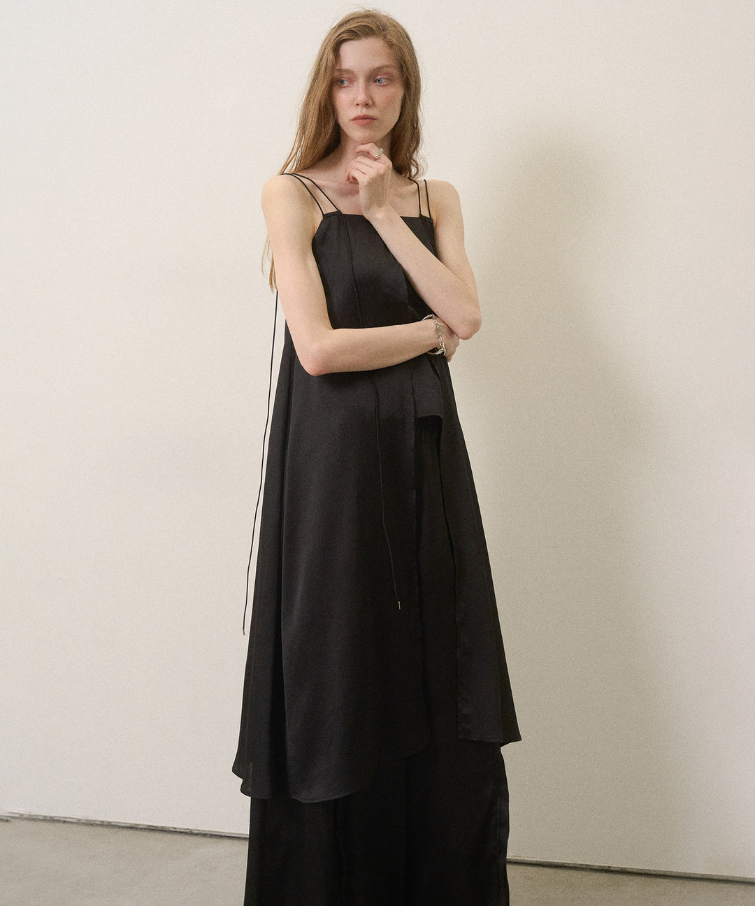 Crinkle Satin Layered C/A