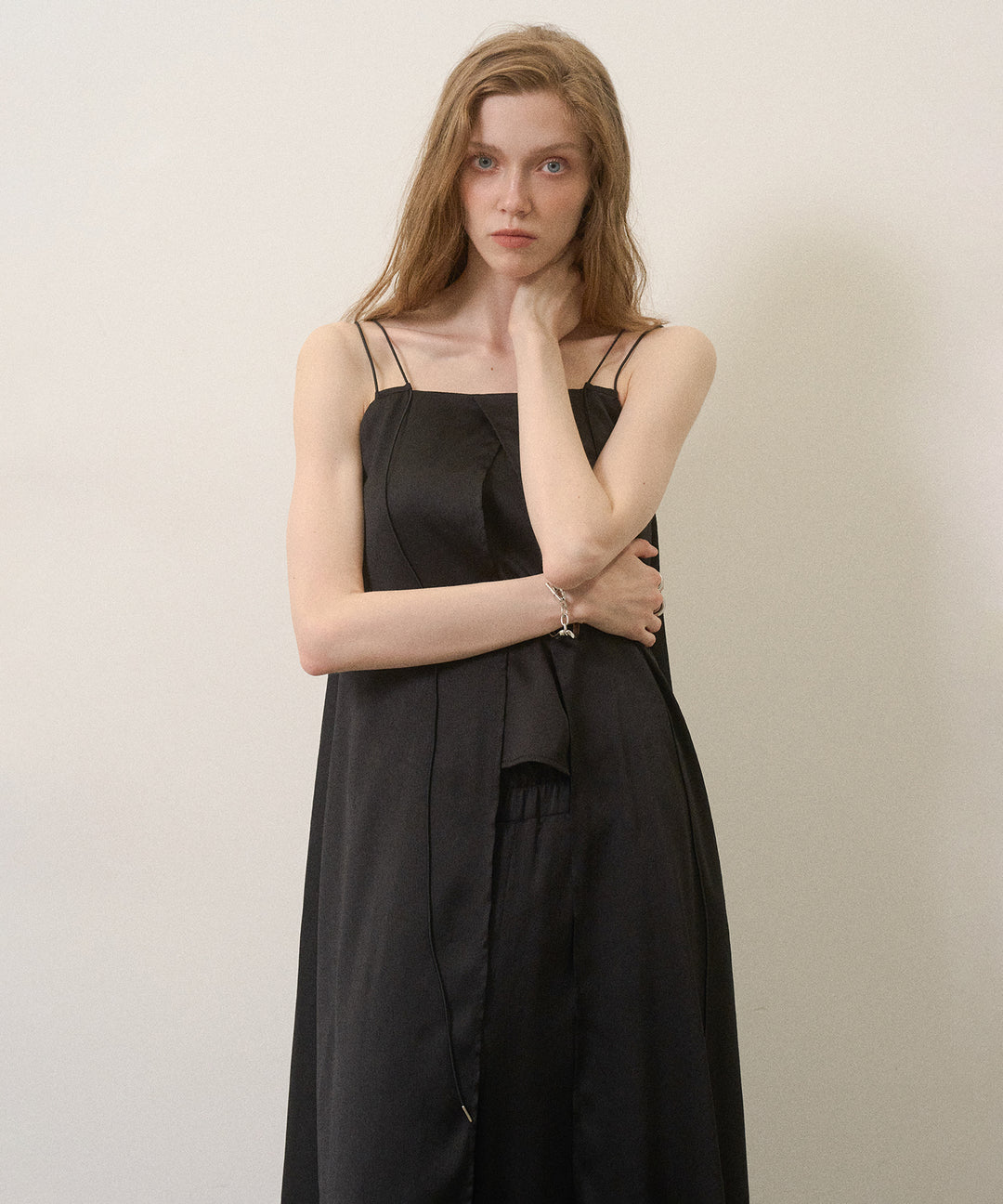 Crinkle Satin Layered C/A