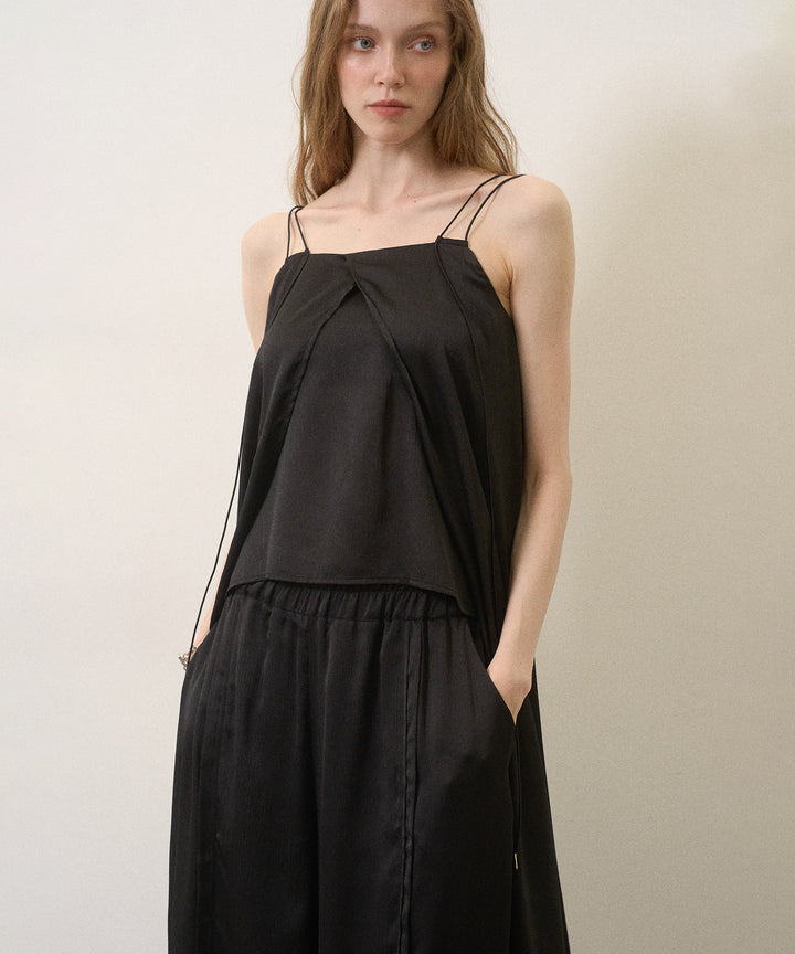 Crinkle Satin Wide Pants