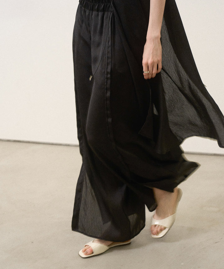 Crinkle Satin Wide Pants