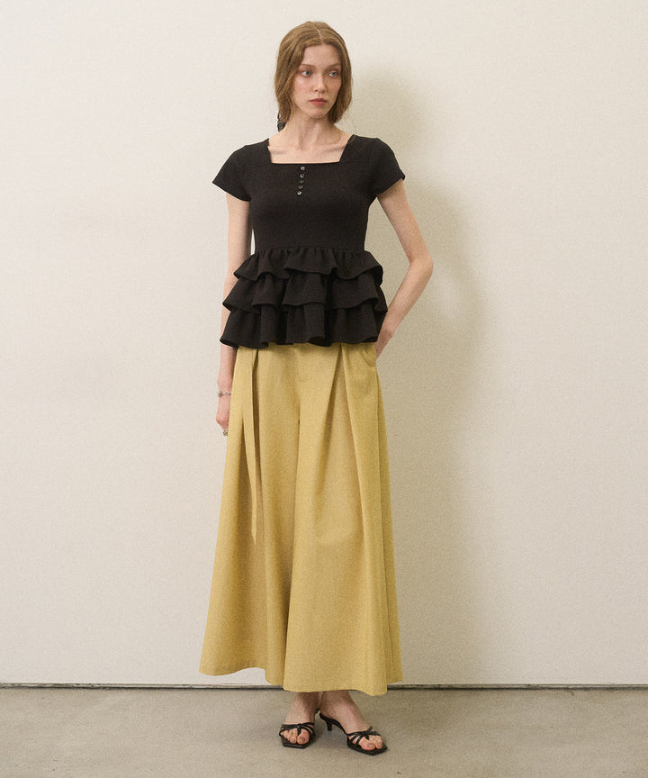 Square Cut Peplum Tops