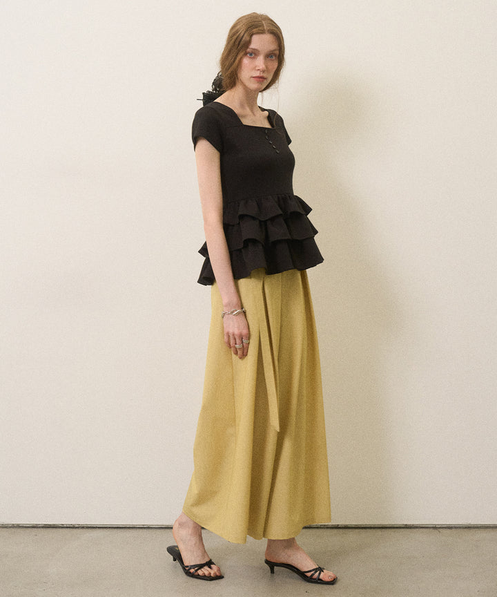 Square Cut Peplum Tops