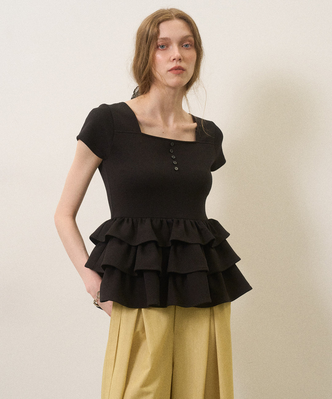 Square Cut Peplum Tops