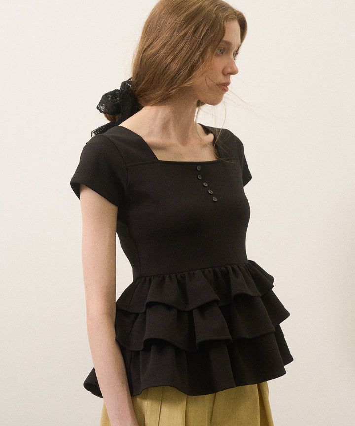 Square Cut Peplum Tops