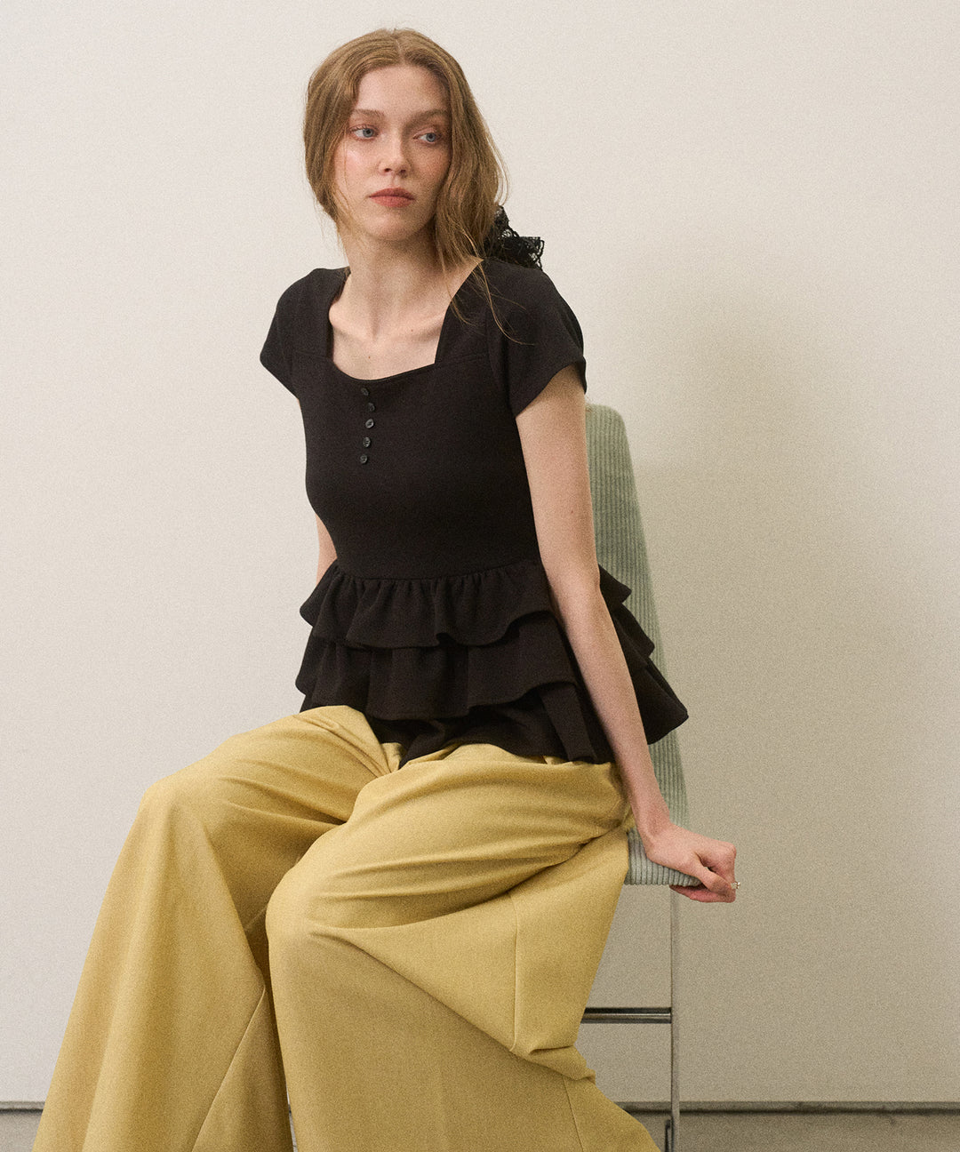 Square Cut Peplum Tops