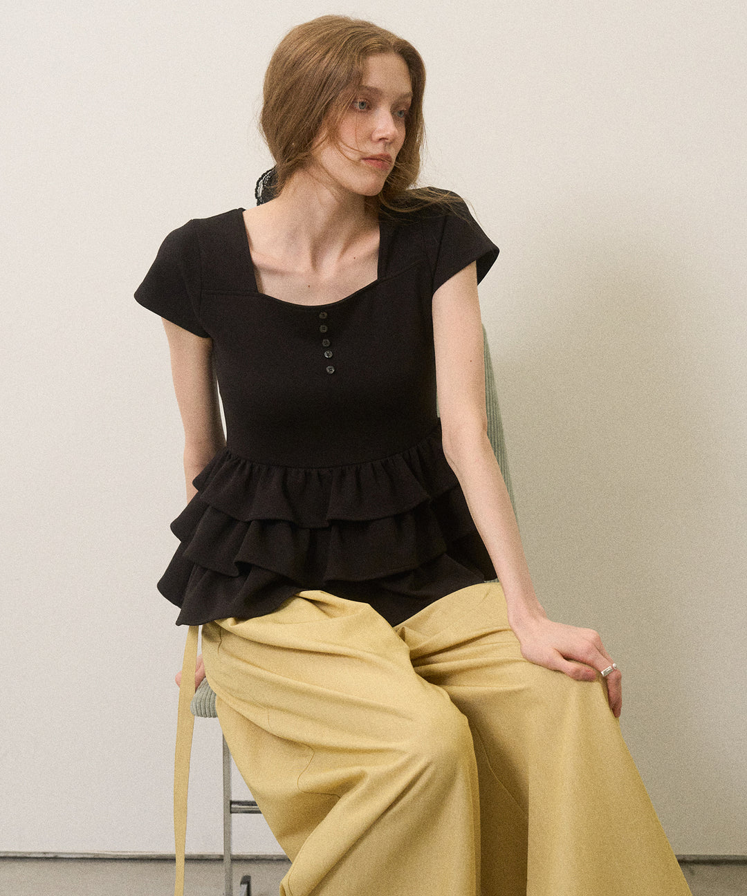 Square Cut Peplum Tops