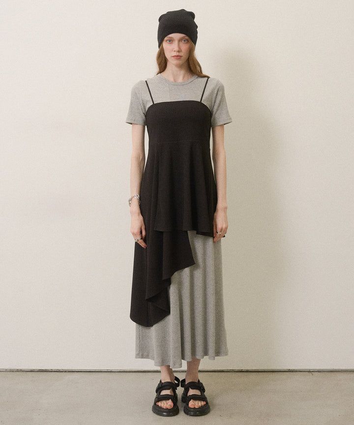 Asymmetry Cut Square Bustier