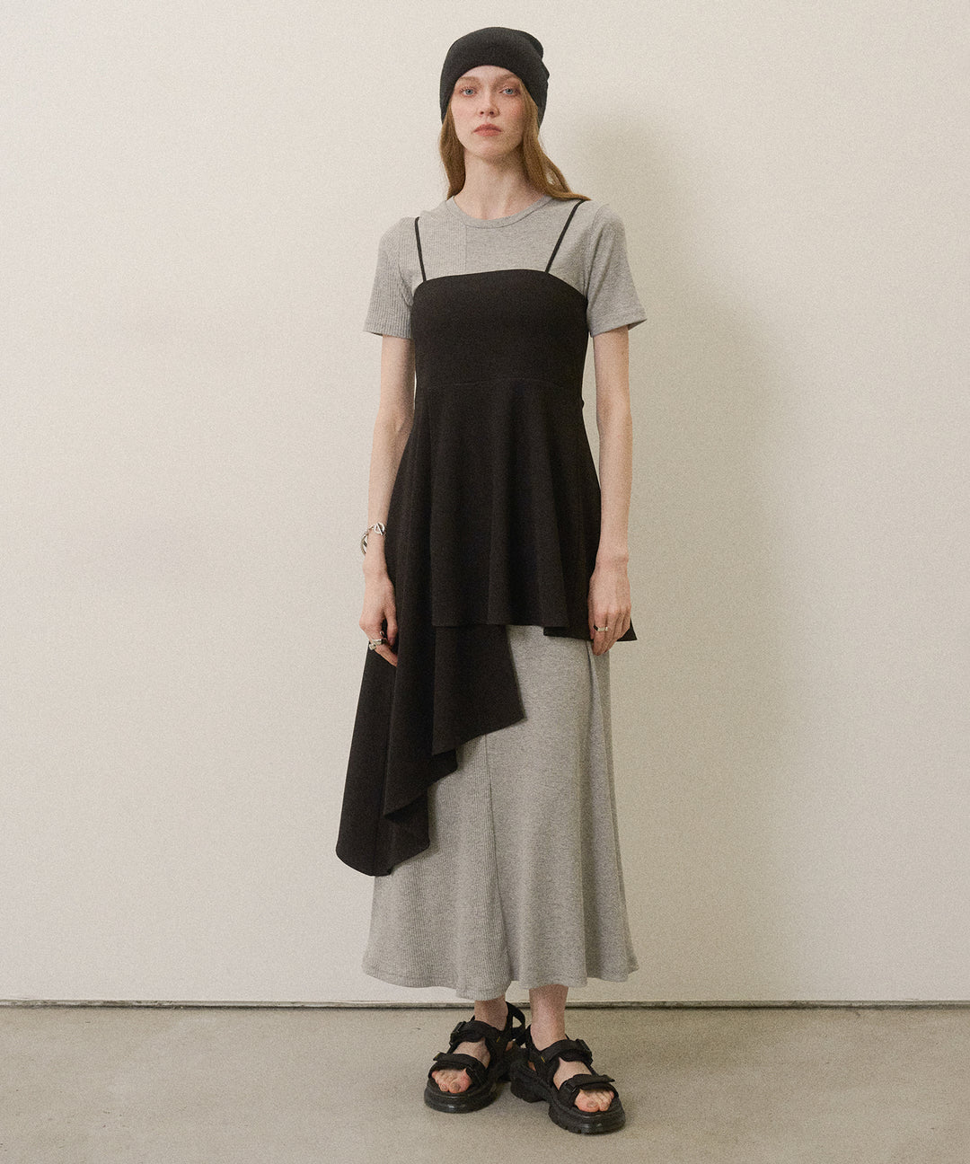Asymmetry Cut Square Bustier