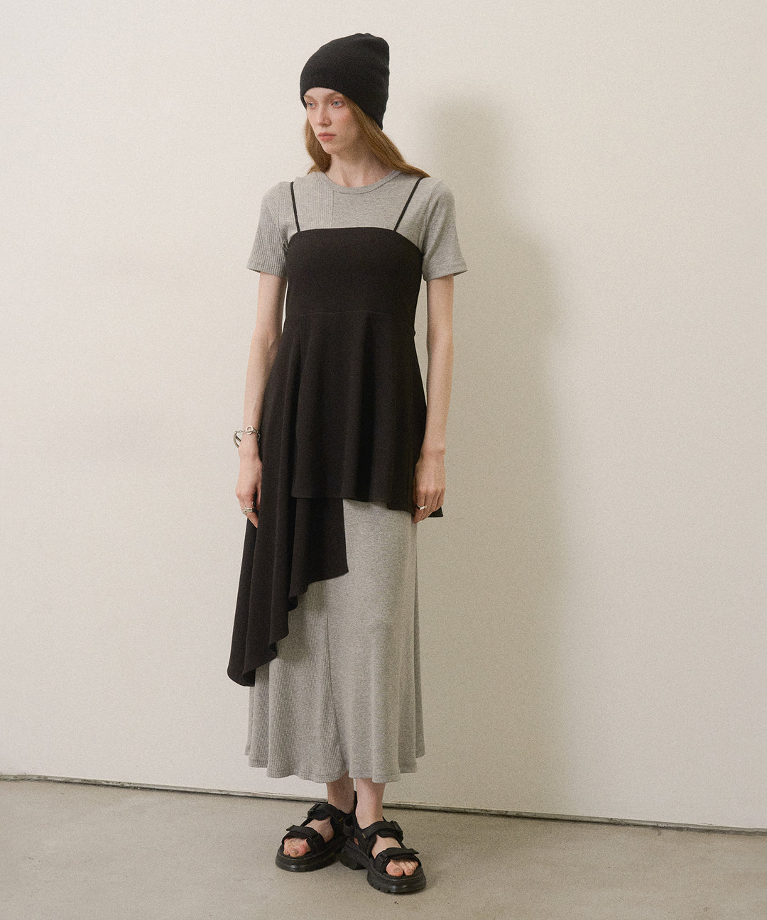 Asymmetry Cut Square Bustier