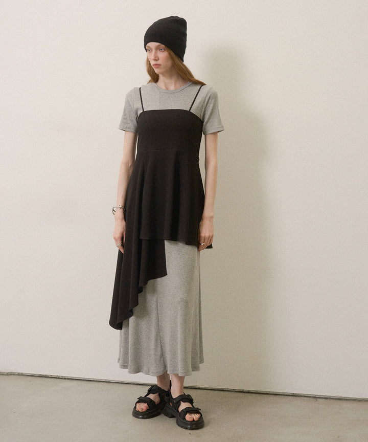 Asymmetry Cut Square Bustier