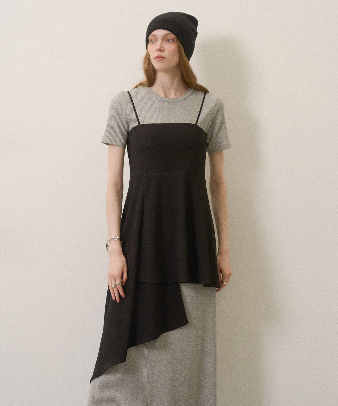 Asymmetry Cut Square Bustier