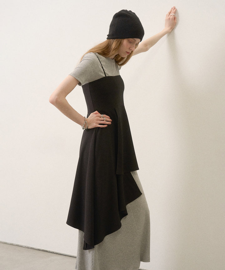 Asymmetry Cut Square Bustier
