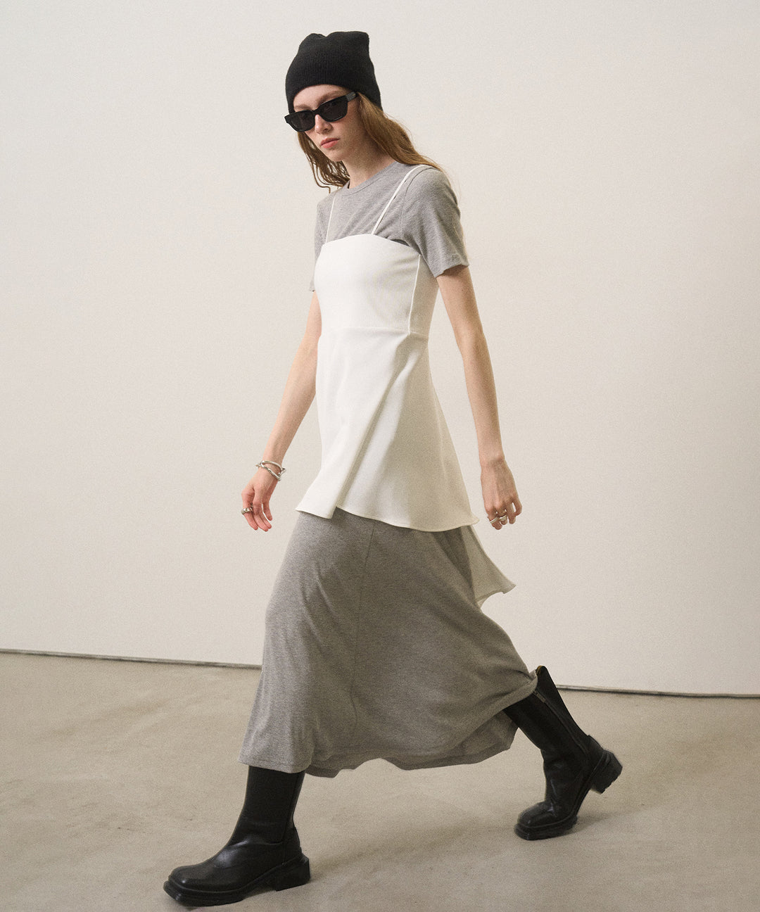 Asymmetry Cut Square Bustier