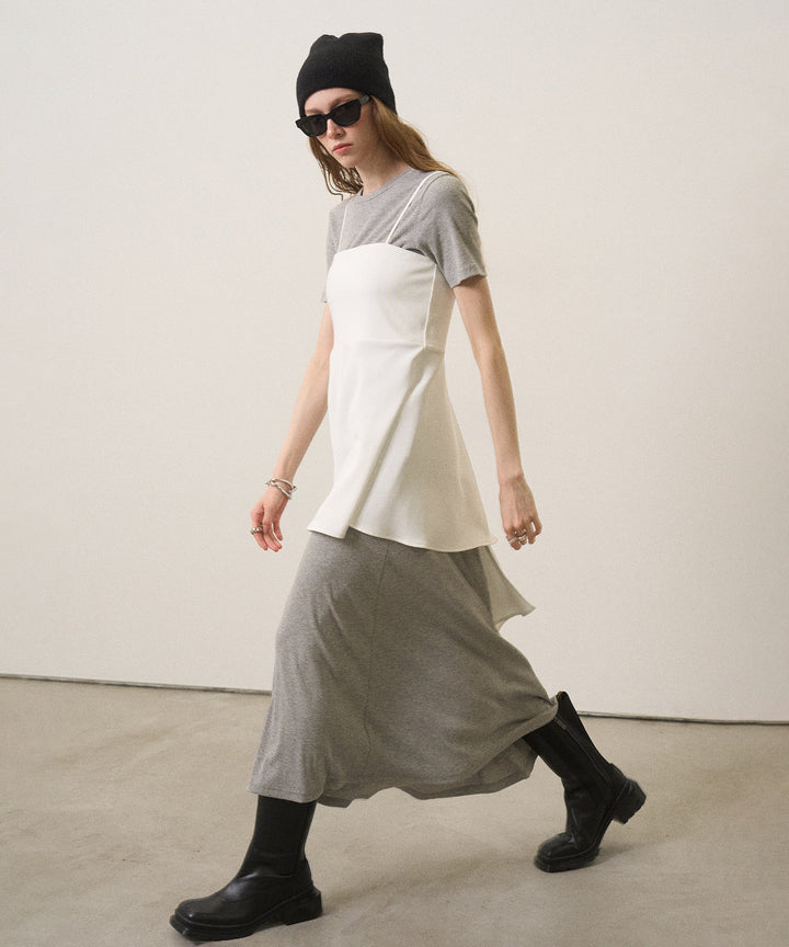 Asymmetry Cut Square Bustier