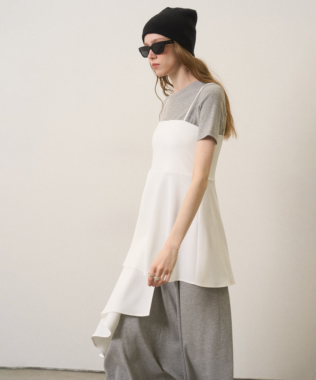 Asymmetry Cut Square Bustier