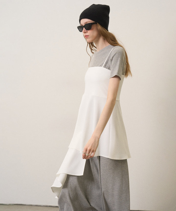 Asymmetry Cut Square Bustier