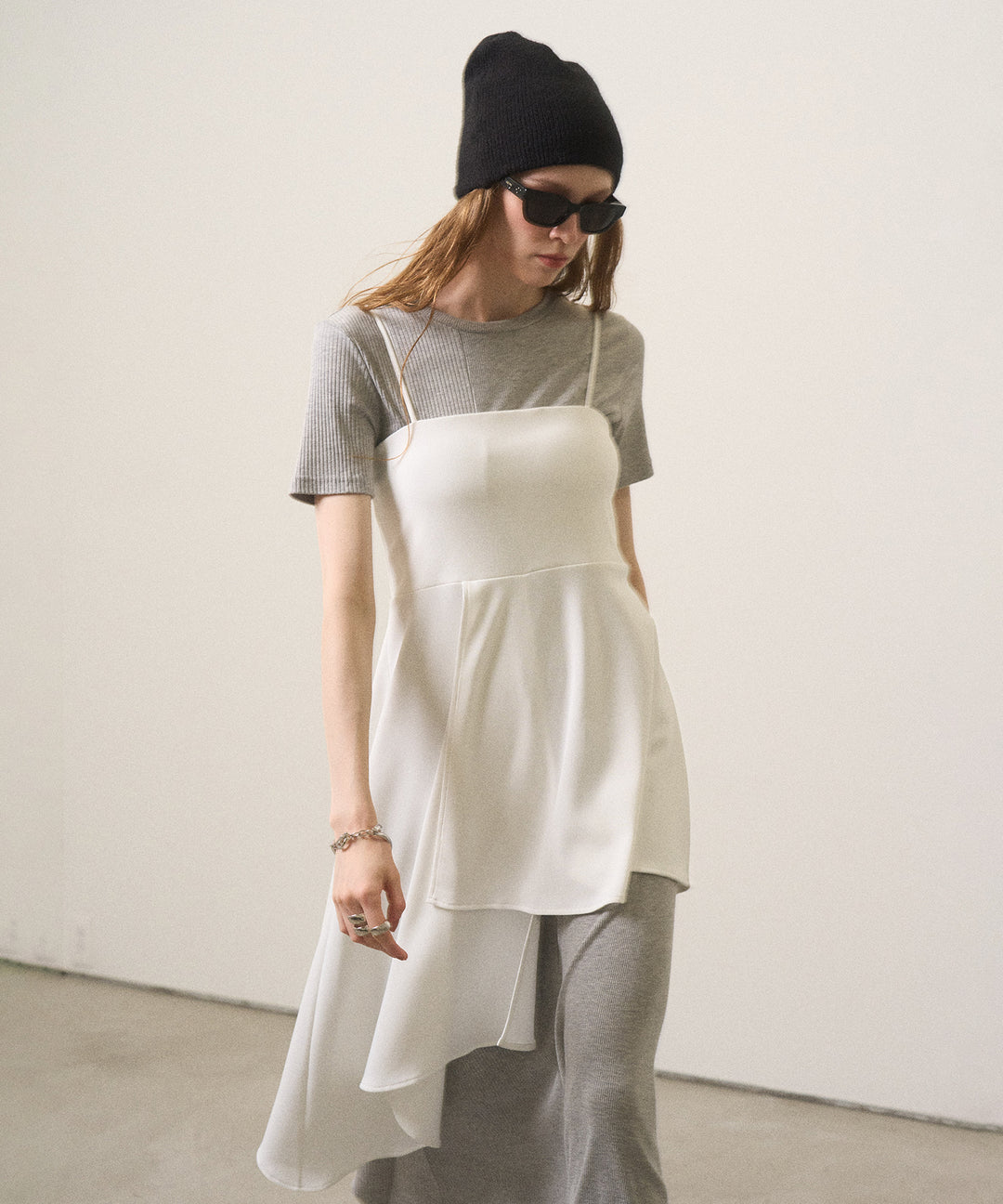 Asymmetry Cut Square Bustier