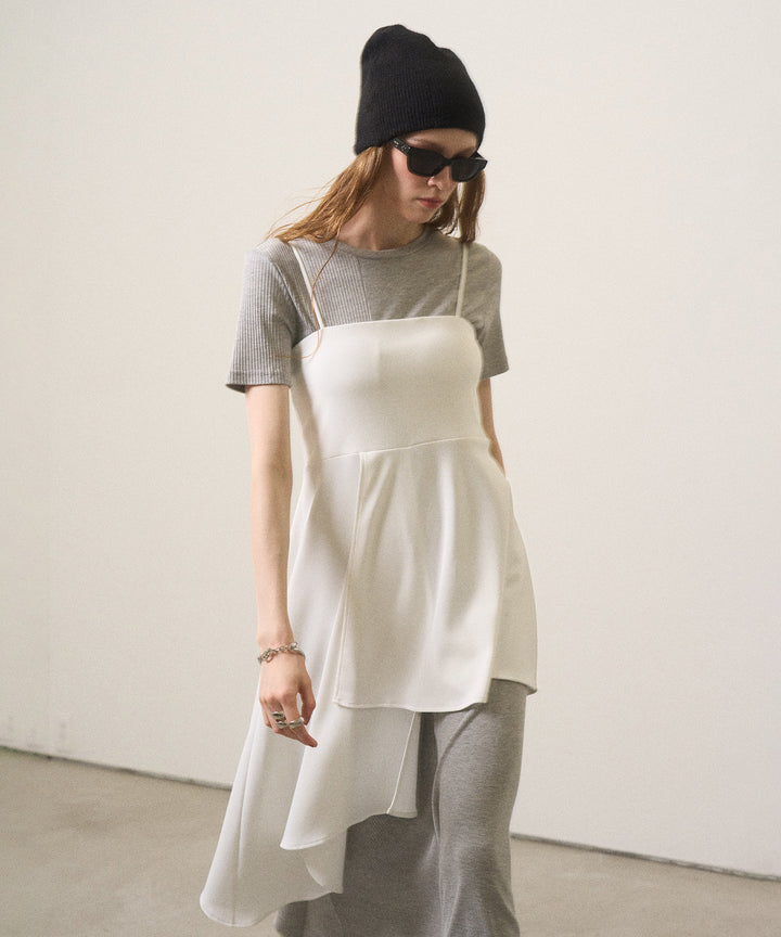 Asymmetry Cut Square Bustier