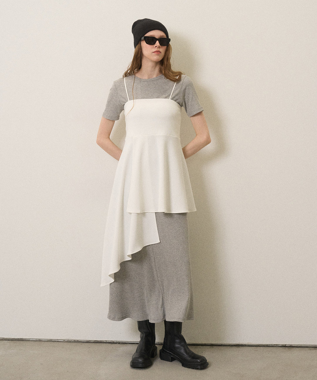 Asymmetry Cut Square Bustier
