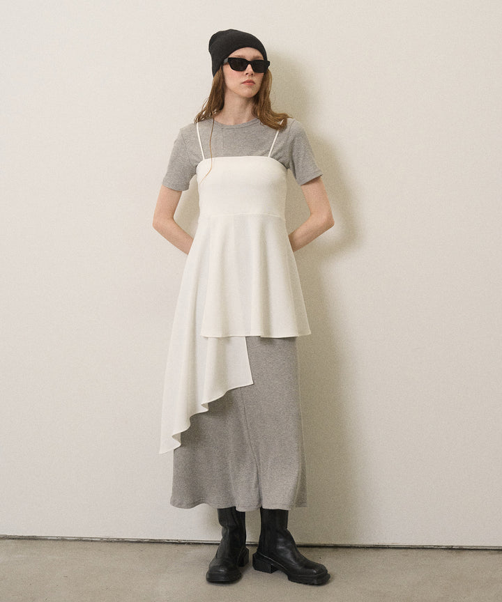 Asymmetry Cut Square Bustier
