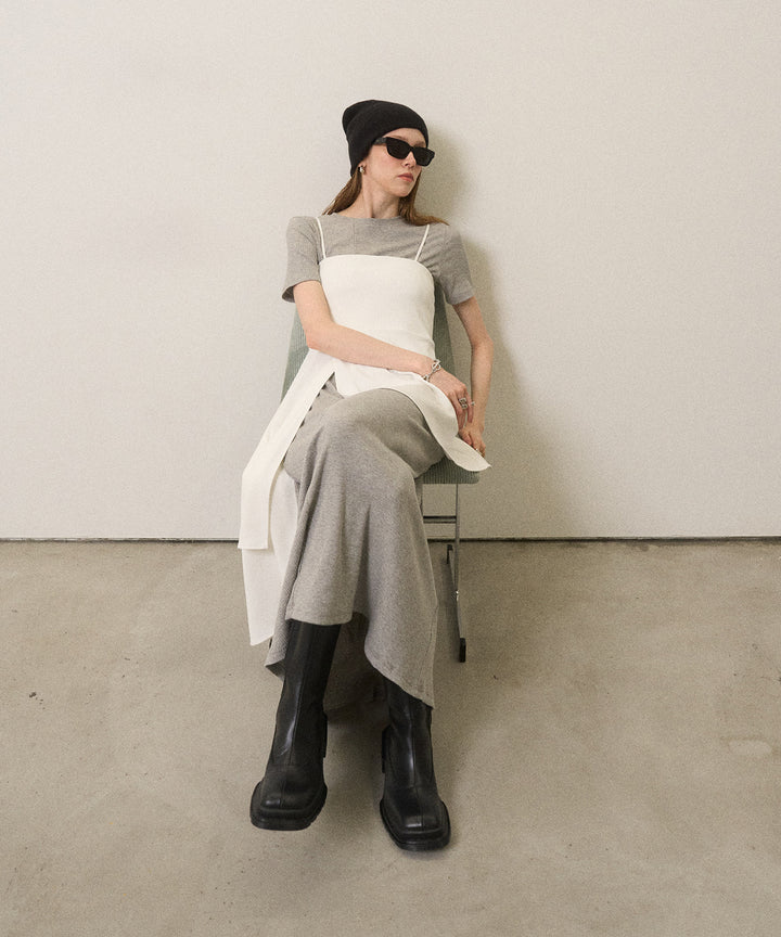 Asymmetry Cut Square Bustier