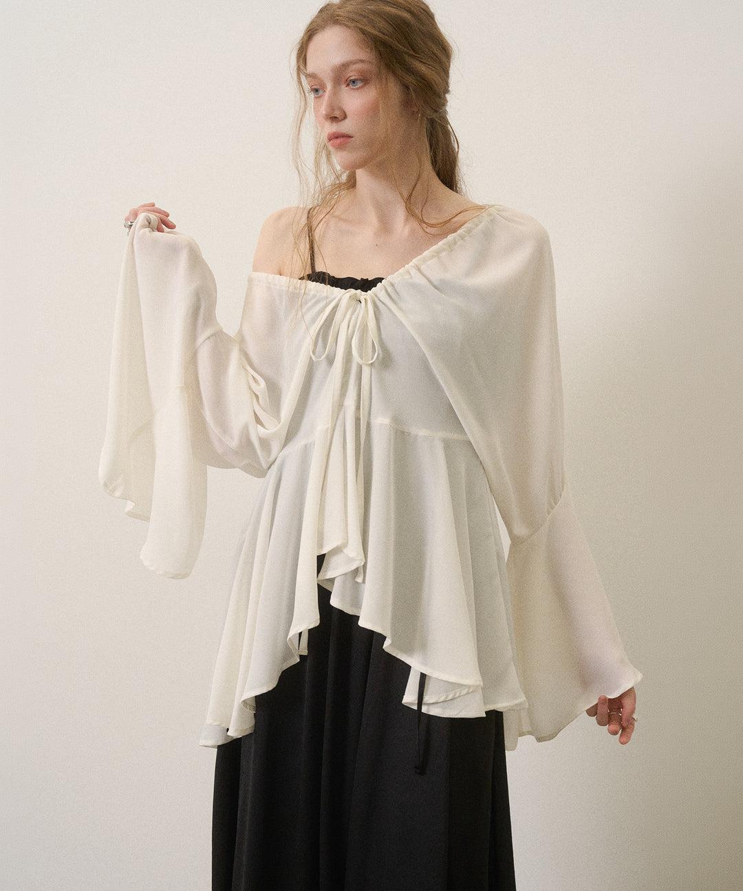 Wrinkle Satin Shirring Dress
