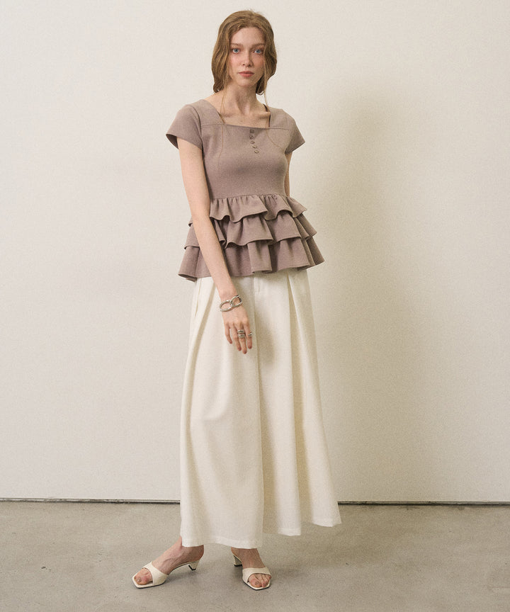 Square Cut Peplum Tops