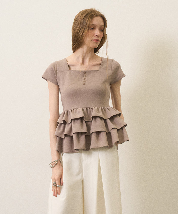 Square Cut Peplum Tops
