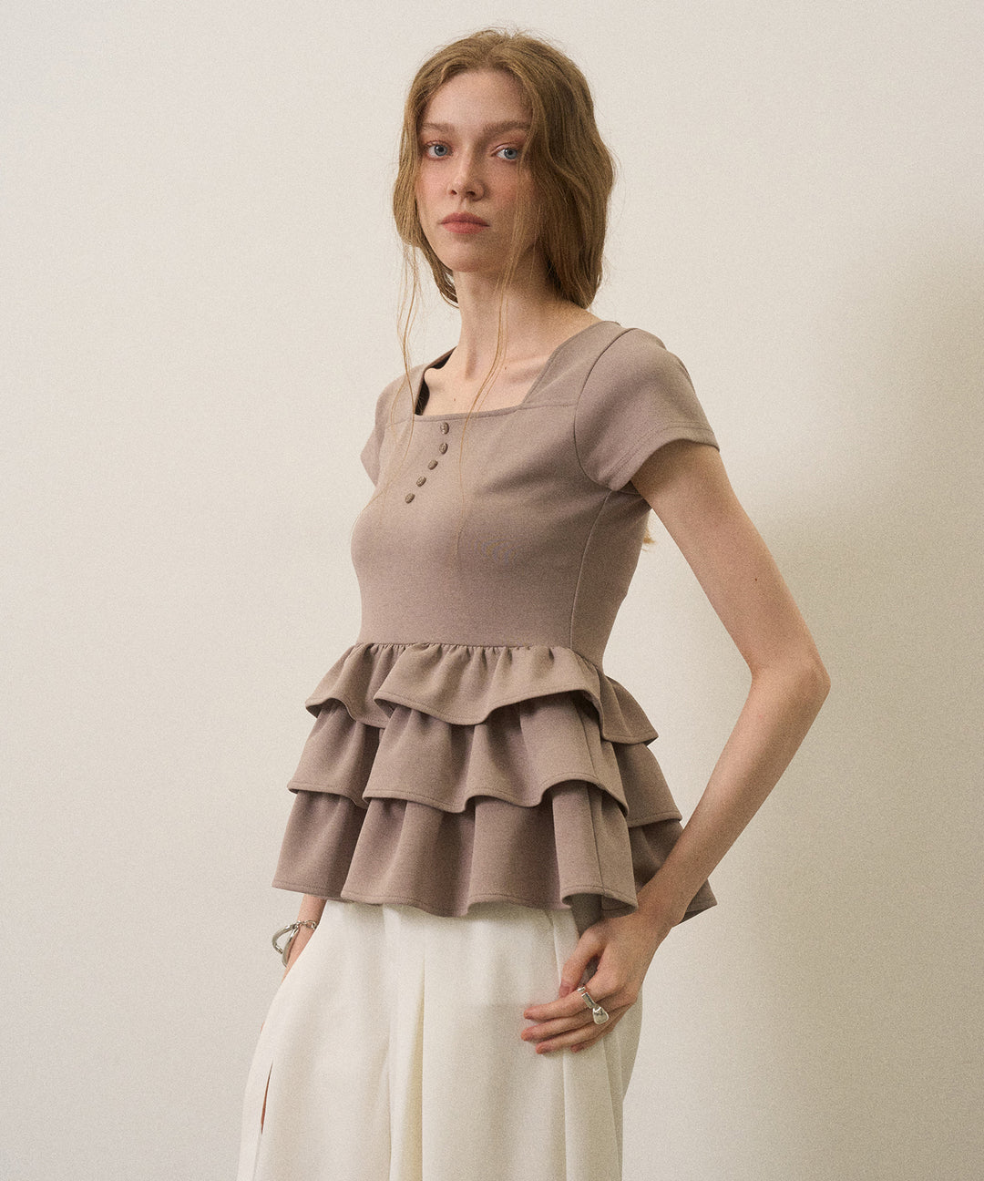 Square Cut Peplum Tops