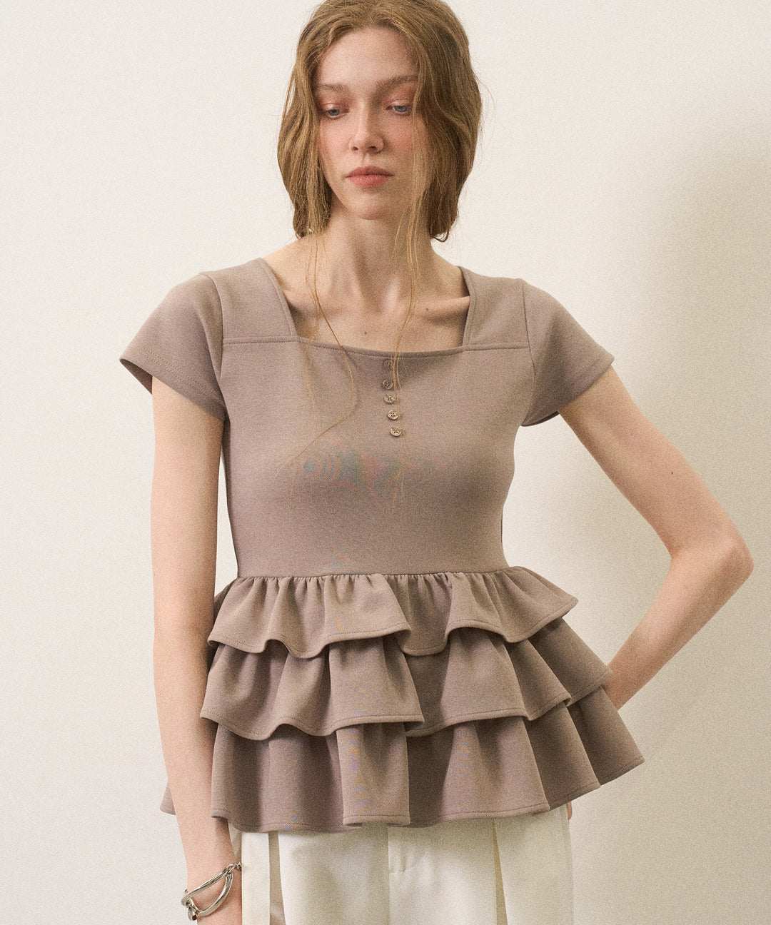 Square Cut Peplum Tops
