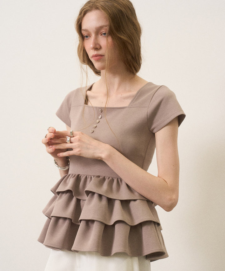 Square Cut Peplum Tops