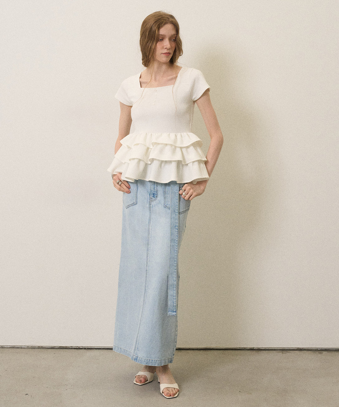 Square Cut Peplum Tops