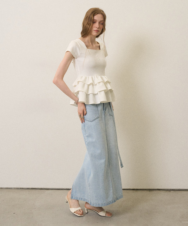 ICE Bleach Denim Skirt