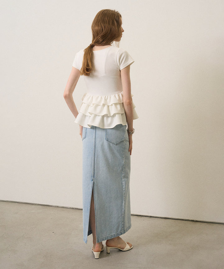 ICE Bleach Denim Skirt