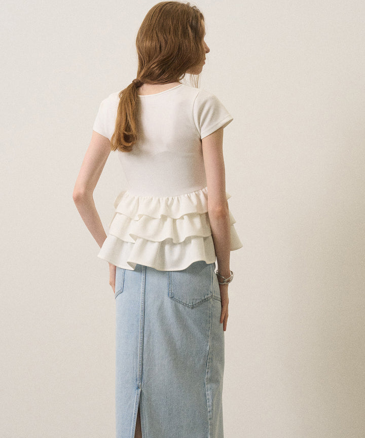 Square Cut Peplum Tops