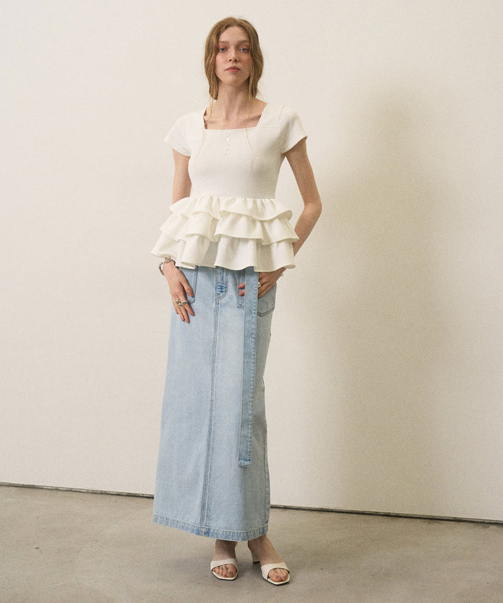 ICE Bleach Denim Skirt